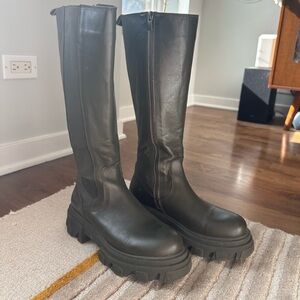 Dark Green Lug Sole Boots